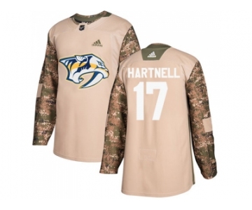 Men Adidas Nashville Predators #17 Scott Hartnell Camo Authentic 2017 Veterans Day Stitched NHL Jersey