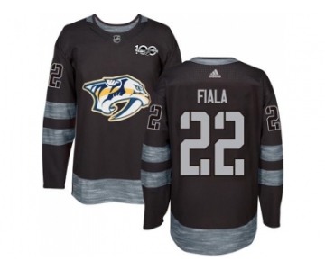 Men Adidas Nashville Predators #22 Kevin Fiala Black 1917-2017 100th Anniversary Stitched NHL Jersey