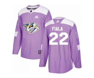 Men Adidas Nashville Predators #22 Kevin Fiala Purple Authentic Fights Cancer Stitched NHL Jersey