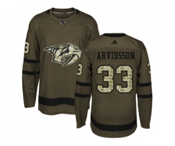 Men Adidas Nashville Predators #33 Viktor Arvidsson Green Salute to Service Stitched NHL Jersey