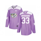 Men Adidas Nashville Predators #33 Viktor Arvidsson Purple Authentic Fights Cancer Stitched NHL Jersey