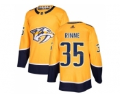 Men Adidas Nashville Predators #35 Pekka Rinne Yellow Home Authentic Stitched NHL Jersey