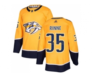 Men Adidas Nashville Predators #35 Pekka Rinne Yellow Home Authentic Stitched NHL Jersey