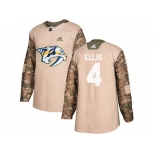 Men Adidas Nashville Predators #4 Ryan Ellis Camo Authentic 2017 Veterans Day Stitched NHL Jersey