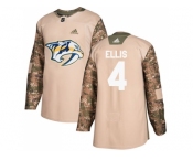 Men Adidas Nashville Predators #4 Ryan Ellis Camo Authentic 2017 Veterans Day Stitched NHL Jersey