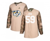 Men Adidas Nashville Predators #59 Roman Josi Camo Authentic 2017 Veterans Day Stitched NHL Jersey