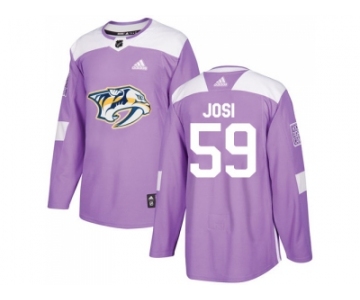 Men Adidas Nashville Predators #59 Roman Josi Purple Authentic Fights Cancer Stitched NHL Jersey