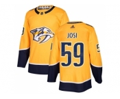 Men Adidas Nashville Predators #59 Roman Josi Yellow Home Authentic Stitched NHL Jersey