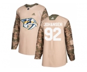 Men Adidas Nashville Predators #92 Ryan Johansen Camo Authentic 2017 Veterans Day Stitched NHL Jersey