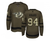 Men Adidas Nashville Predators #94 Samuel Girard Green Salute to Service Stitched NHL Jersey