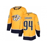 Men Adidas Nashville Predators #94 Samuel Girard Yellow Home Authentic Stitched NHL Jersey