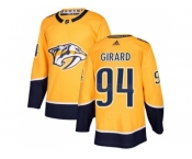 Men Adidas Nashville Predators #94 Samuel Girard Yellow Home Authentic Stitched NHL Jersey