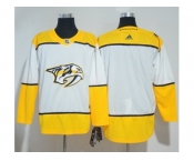 Men Adidas Nashville Predators Blank White Road Authentic Stitched NHL Jersey