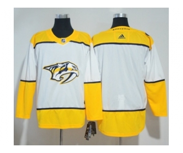 Men Adidas Nashville Predators Blank White Road Authentic Stitched NHL Jersey