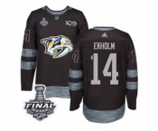 Men's Adidas Nashville Predators #14 Mattias Ekholm Premier Black 1917-2017 100th Anniversary 2017 Stanley Cup Final NHL Jersey