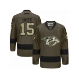 Men's Adidas Nashville Predators #15 Craig Smith Authentic Green Salute to ServiceNHL Jersey