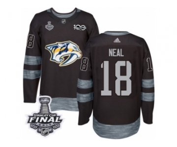 Men's Adidas Nashville Predators #18 James Neal Premier Black 1917-2017 100th Anniversary 2017 Stanley Cup Final NHL Jersey