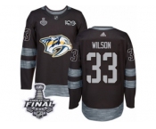 Men's Adidas Nashville Predators #33 Colin Wilson Premier Black 1917-2017 100th Anniversary 2017 Stanley Cup Final NHL Jersey