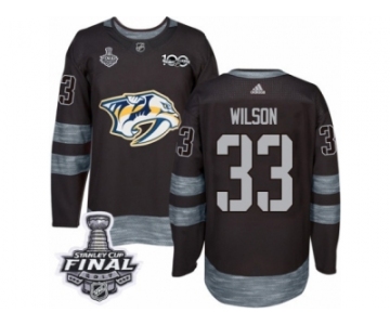 Men's Adidas Nashville Predators #33 Colin Wilson Premier Black 1917-2017 100th Anniversary 2017 Stanley Cup Final NHL Jersey