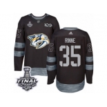 Men's Adidas Nashville Predators #35 Pekka Rinne Premier Black 1917-2017 100th Anniversary 2017 Stanley Cup Final NHL Jersey