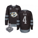 Men's Adidas Nashville Predators #4 Ryan Ellis Premier Black 1917-2017 100th Anniversary 2017 Stanley Cup Final NHL Jersey