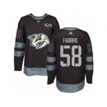 Men's Adidas Nashville Predators #58 Dante Fabbro Authentic Black 1917-2017 100th Anniversary NHL Jersey