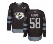 Men's Adidas Nashville Predators #58 Dante Fabbro Authentic Black 1917-2017 100th Anniversary NHL Jersey