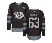 Men's Adidas Nashville Predators #63 Mike Ribeiro Authentic Black 1917-2017 100th Anniversary NHL Jersey