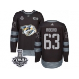 Men's Adidas Nashville Predators #63 Mike Ribeiro Premier Black 1917-2017 100th Anniversary 2017 Stanley Cup Final NHL Jersey