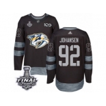 Men's Adidas Nashville Predators #92 Ryan Johansen Premier Black 1917-2017 100th Anniversary 2017 Stanley Cup Final NHL Jersey