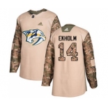 Men's Nashville Predators #14 Mattias Ekholm Camo 2017 Veterans Day Stitched Hockey Jersey