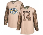 Men's Nashville Predators #14 Mattias Ekholm Camo 2017 Veterans Day Stitched Hockey Jersey