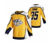 Men's Nashville Predators #35 Pekka Rinne Yellow 2020-21 Reverse Retro Alternate Hockey Jersey