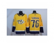 Men's Nashville Predators #76 P. K. Subban Yellow 2017-2018 adidas Hockey Stitched NHL Jersey