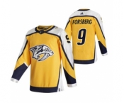 Men's Nashville Predators #9 Filip Forsberg Yellow 2020-21 Reverse Retro Alternate Hockey Jersey