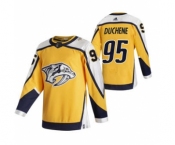 Men's Nashville Predators #95 Matt Duchene Yellow 2020-21 Reverse Retro Alternate Hockey Jersey