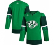 Men's Nashville Predators Blank 2020 St. Patrick's Day Stitched Hockey Jersey Green