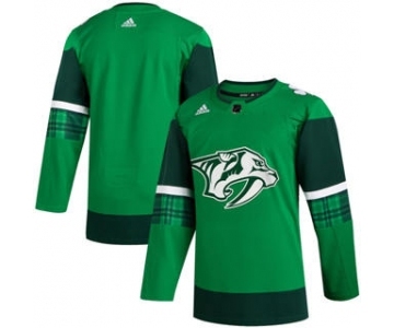 Men's Nashville Predators Blank 2020 St. Patrick's Day Stitched Hockey Jersey Green