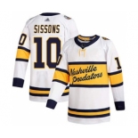 Men's Predators #10 Colton Sissons White Authentic 2020 Winter Classic Stitched Hockey Jersey