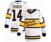 Men's Predators #14 Mattias Ekholm White Authentic 2020 Winter Classic Stitched Hockey Jersey