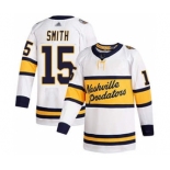 Men's Predators #15 Craig Smith White Authentic 2020 Winter Classic Stitched Hockey Jersey