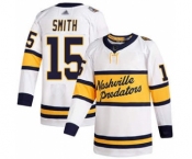 Men's Predators #15 Craig Smith White Authentic 2020 Winter Classic Stitched Hockey Jersey