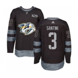 Men's Predators #3 Steven Santini Black 1917-2017 100th Anniversary Stitched Hockey Jersey