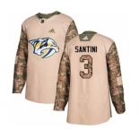 Men's Predators #3 Steven Santini Camo Authentic 2017 Veterans Day Stitched Hockey Jersey