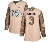 Men's Predators #3 Steven Santini Camo Authentic 2017 Veterans Day Stitched Hockey Jersey