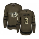 Men's Predators #3 Steven Santini Green Salute to Service Stitched Hockey Jersey