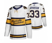 Men's Predators #33 Viktor Arvidsson White Authentic 2020 Winter Classic Stitched Hockey Jersey