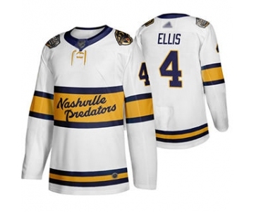 Men's Predators #4 Ryan Ellis White Authentic 2020 Winter Classic Stitched Hockey Jersey