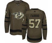 Men's Predators #57 Dante Fabbro Green Salute to Service Stitched Hockey Jersey