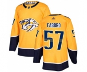 Men's Predators #57 Dante Fabbro Yellow Home Authentic Stitched Hockey Jersey